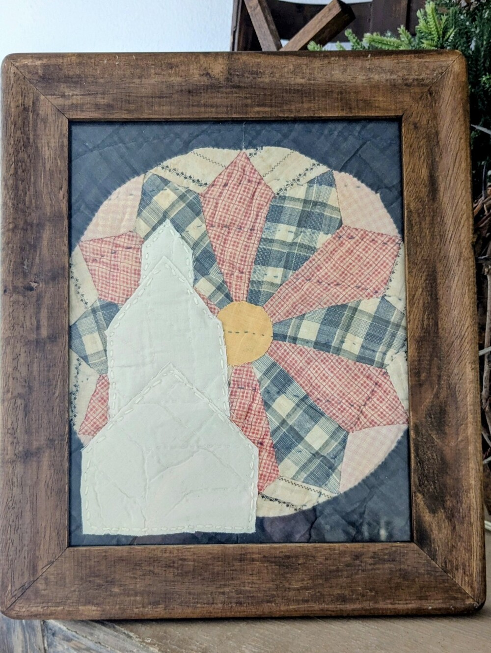 Framed Vintage Quilt Church